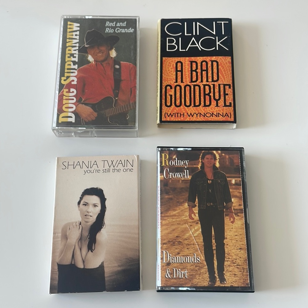 Assorted Vintage Cassette Tapes - Shania Twain, Clint Black & more